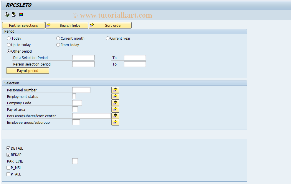 SAP TCode PC00_M18_RPCSLE - Discounts list on SP