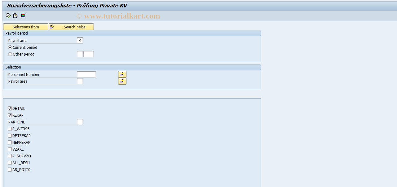 SAP TCode PC00_M18_SOCPOJ - Social insurance - namely