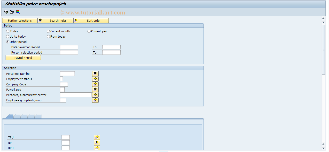 SAP TCode PC00_M18_STATPN - Statistics for absences