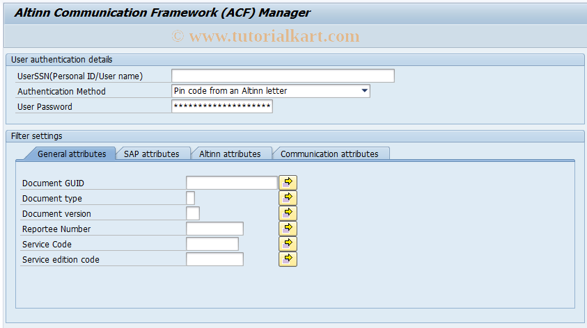 SAP TCode PC00_M20_ACF - ACF - Document manager