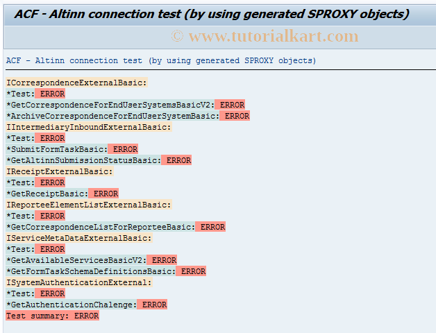 SAP TCode PC00_M20_ACF_CHK_PRX - ACF - SPROXY connection test