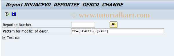 SAP TCode PC00_M20_ACF_REP_DES - ACF - Change of Description of Repor