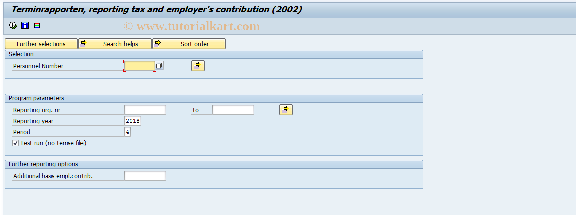 SAP TCode PC00_M20_CERC_02 - Terminrapporten, rep. tax and employ