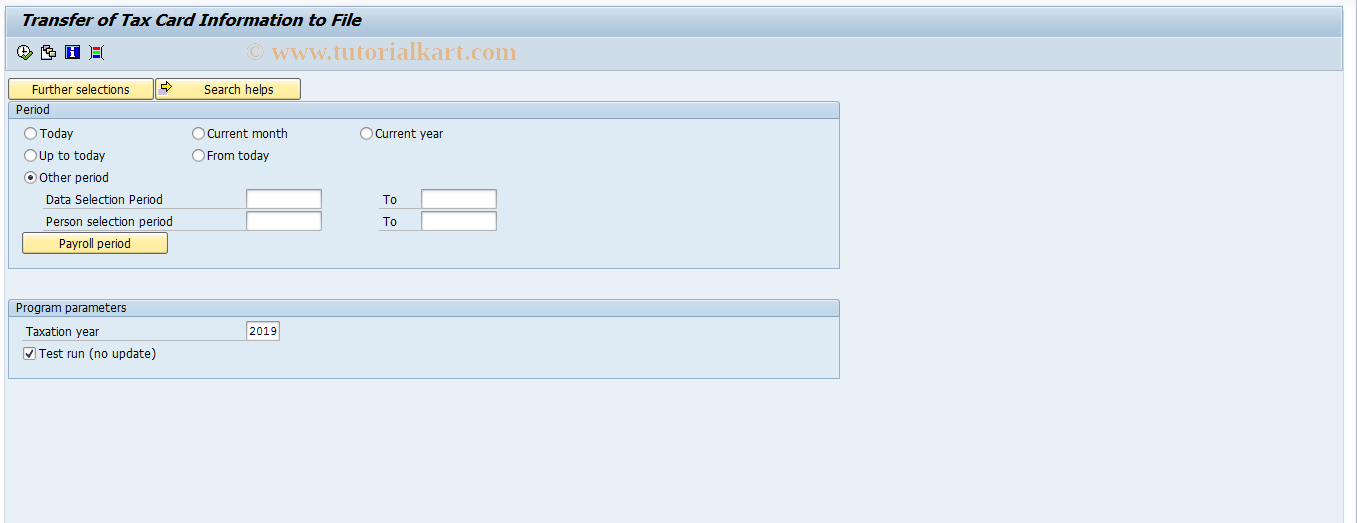 SAP TCode PC00_M20_CRKV - Tax information to TemSe 20