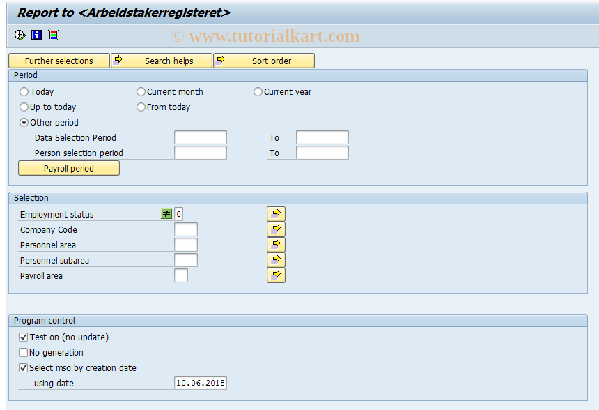 SAP TCode PC00_M20_LEAT - Arbeidstakerreg. 20