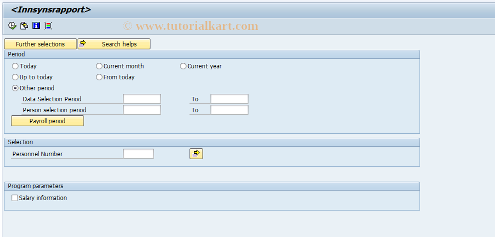 SAP TCode PC00_M20_LINS - Innsynsrapport 20