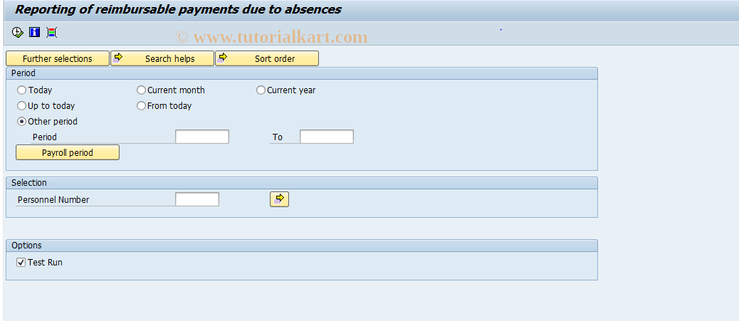 SAP TCode PC00_M20_RMB_MAIN - Generate reimbursement claims