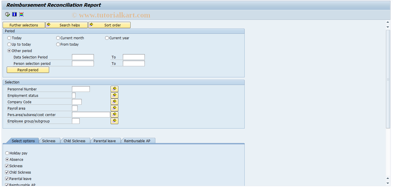 SAP TCode PC00_M20_RMB_RECON - Reimbursement Reconciliation