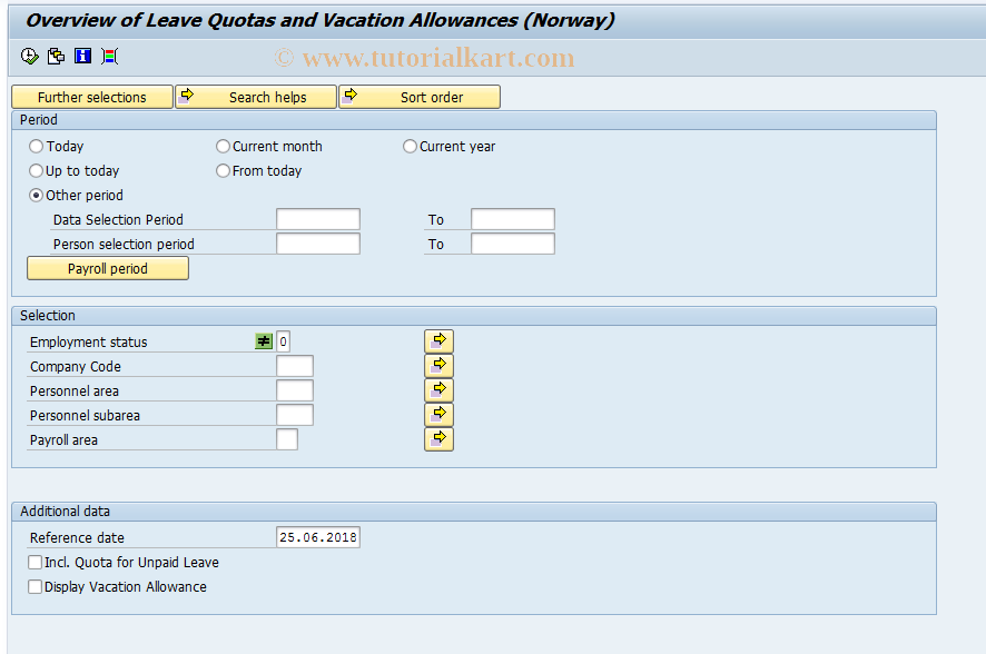 SAP TCode PC00_M20_TFER - Check list vacation 20