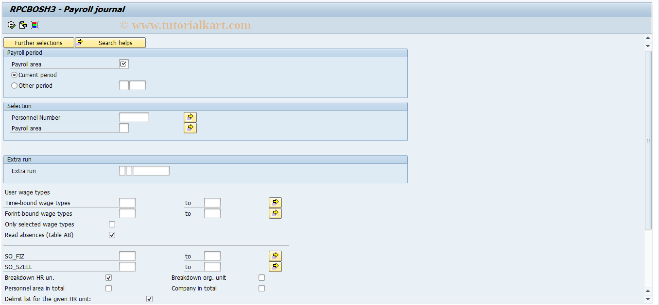 SAP TCode PC00_M21_CBOS - Payroll journal