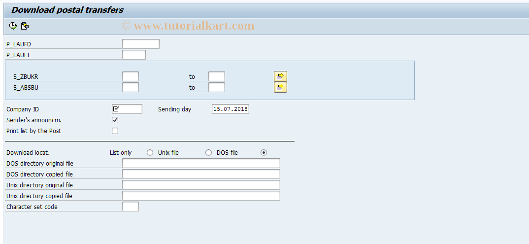 SAP TCode PC00_M21_CHQH - Download postal transfers