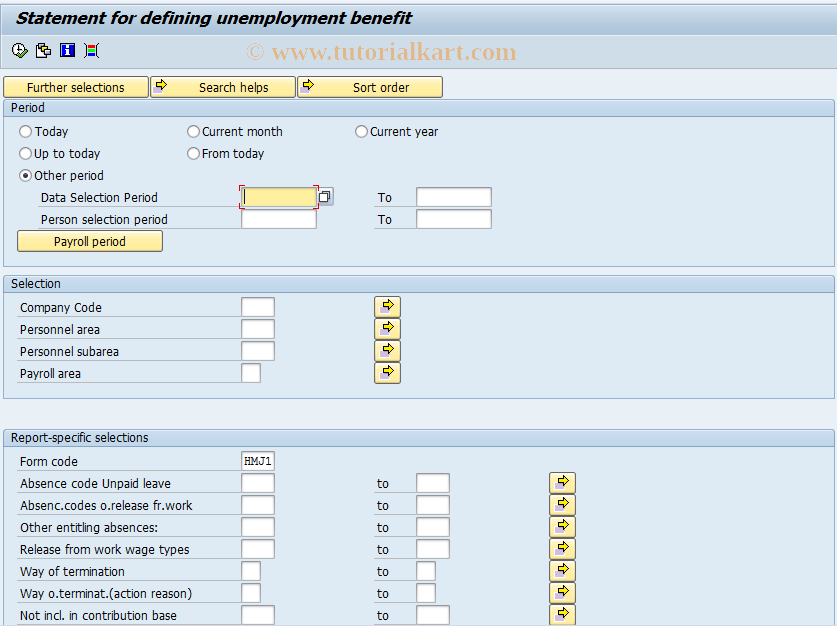 SAP TCode PC00_M21_CIMJH2 - Certif. for unempl. benefit 2010
