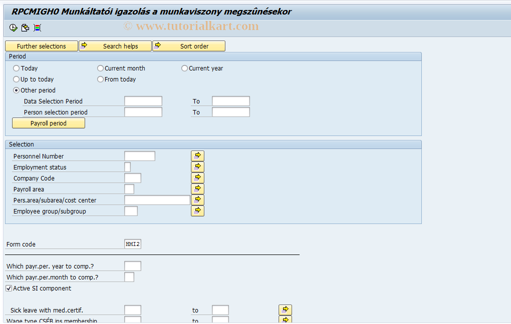 SAP TCode PC00_M21_CMIG - Employer's certificate