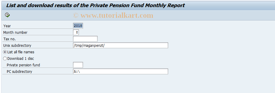 SAP TCode PC00_M21_CSVM - List and download results