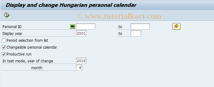 SAP TCode PC00_M21_DKAR - Change personal calendar