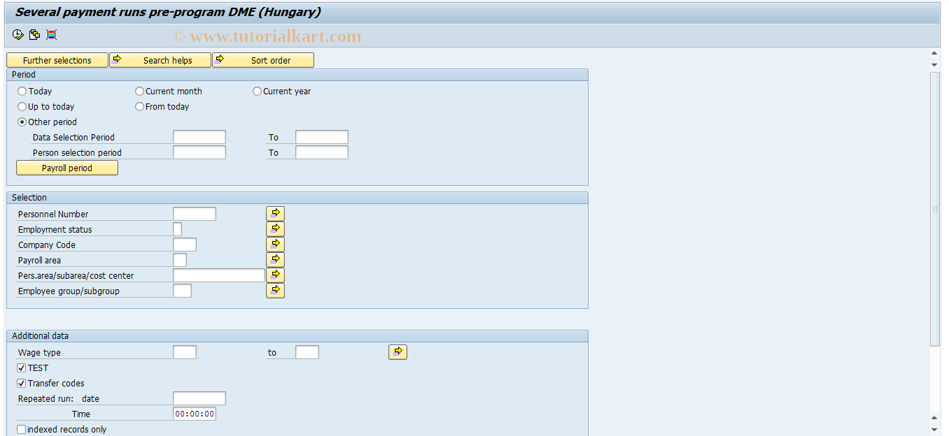 SAP TCode PC00_M21_DTAH - Pre-program for el. funds transfer