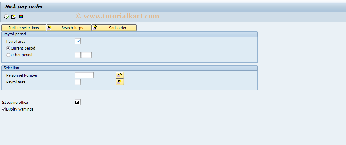 SAP TCode PC00_M21_LTAP - Sick pay order