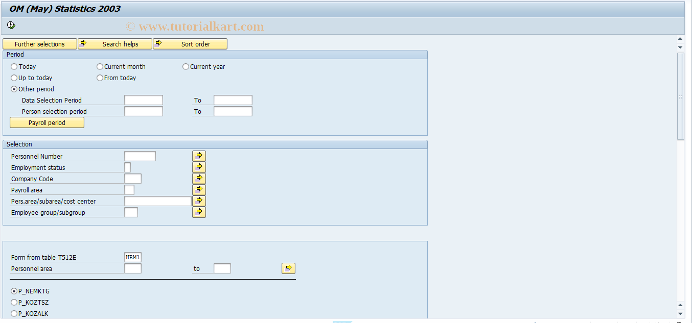 SAP TCode PC00_M21_MENGENEST1 - May statistics