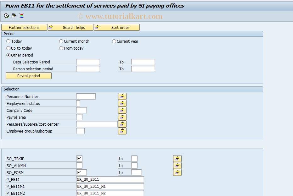 SAP TCode PC00_M21_MENGENTBL4 - Creation of form EB11