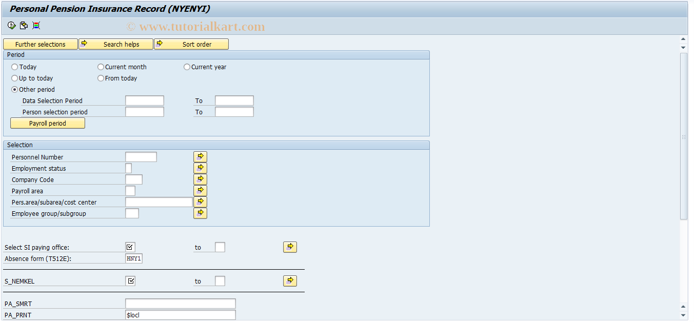 SAP TCode PC00_M21_NYE2007 - Tax - declaration NY29/NY30