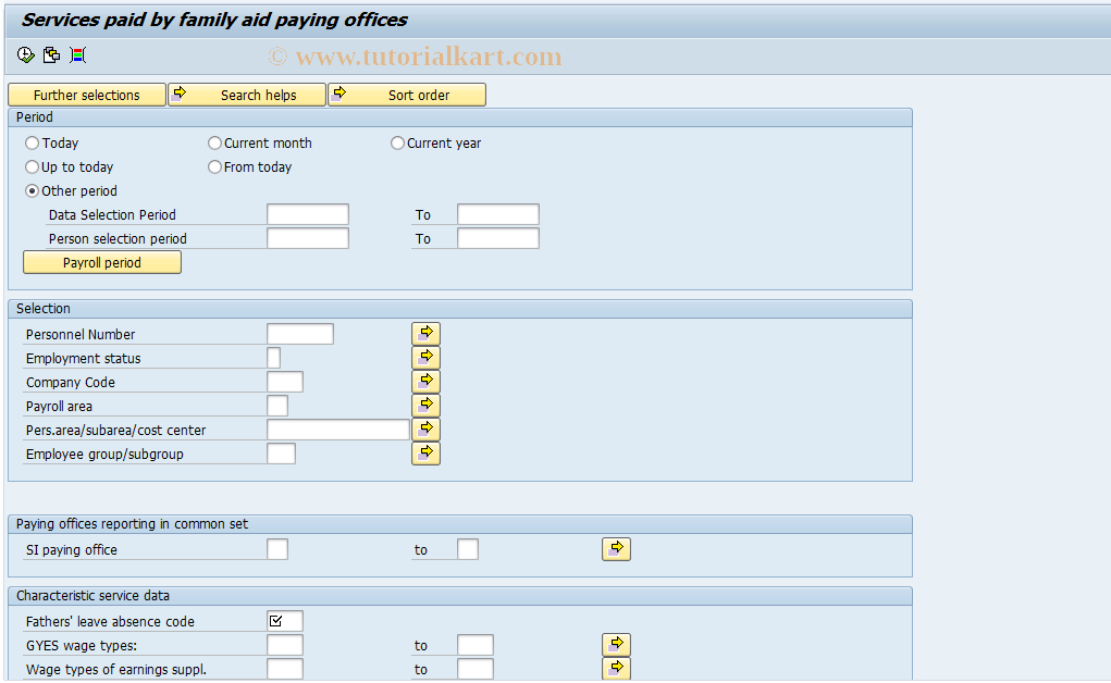 SAP TCode PC00_M21_O - Family aid services