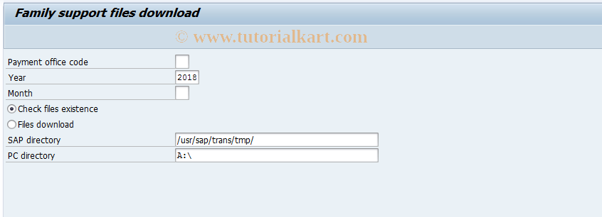 SAP TCode PC00_M21_P - Fam. serv. file listing and download