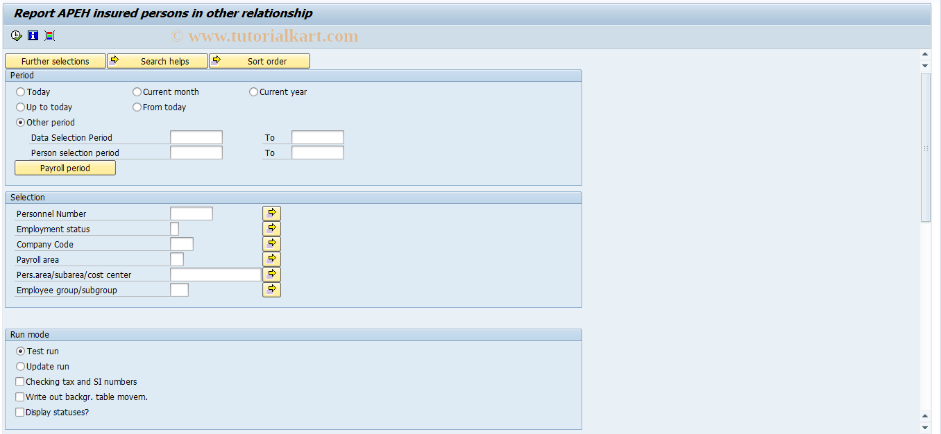 SAP TCode PC00_M21_RPCBBMH0 - Nofification of insured other ent.