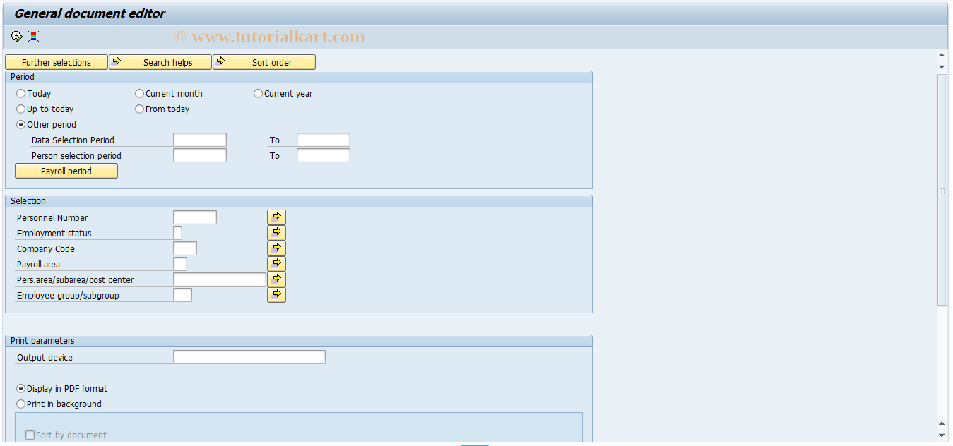 SAP TCode PC00_M21_RPCLAPH0 - General document editor