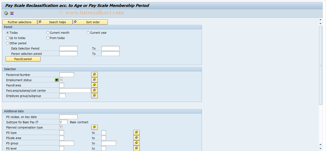 SAP TCode PC00_M21_RPITUMH0 - Rate reclassification