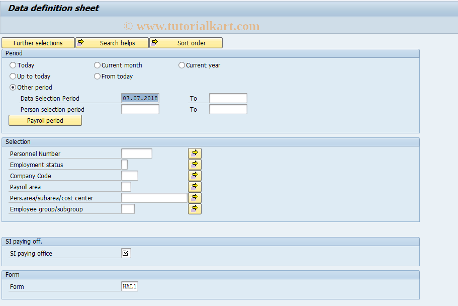 SAP TCode PC00_M21_RPLAMLH1 - Data definition sheet