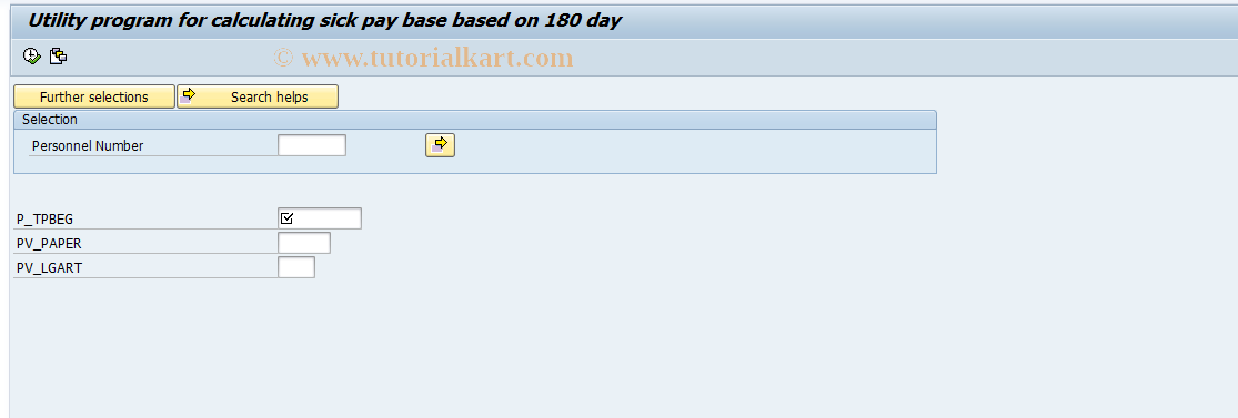 SAP TCode PC00_M21_RPU180H1 - Util.program sick pay base 180 days