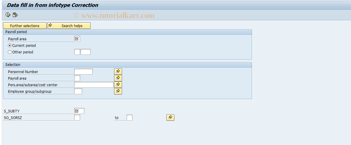 SAP TCode PC00_M21_RPUKORH0 - Upload data from corr. infotype