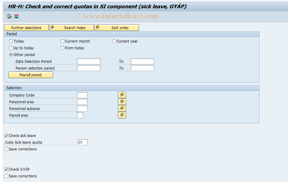 SAP TCode PC00_M21_UKH0 - Change quotas of SI module