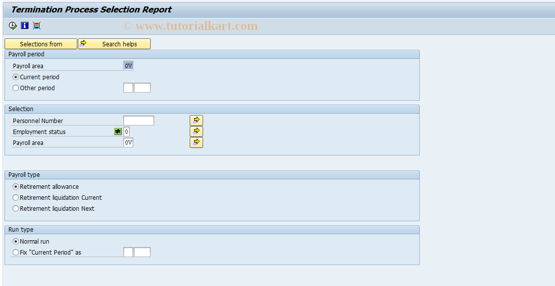 SAP TCode PC00_M22_CALC_RETALS - Simulate ret. allowance payroll