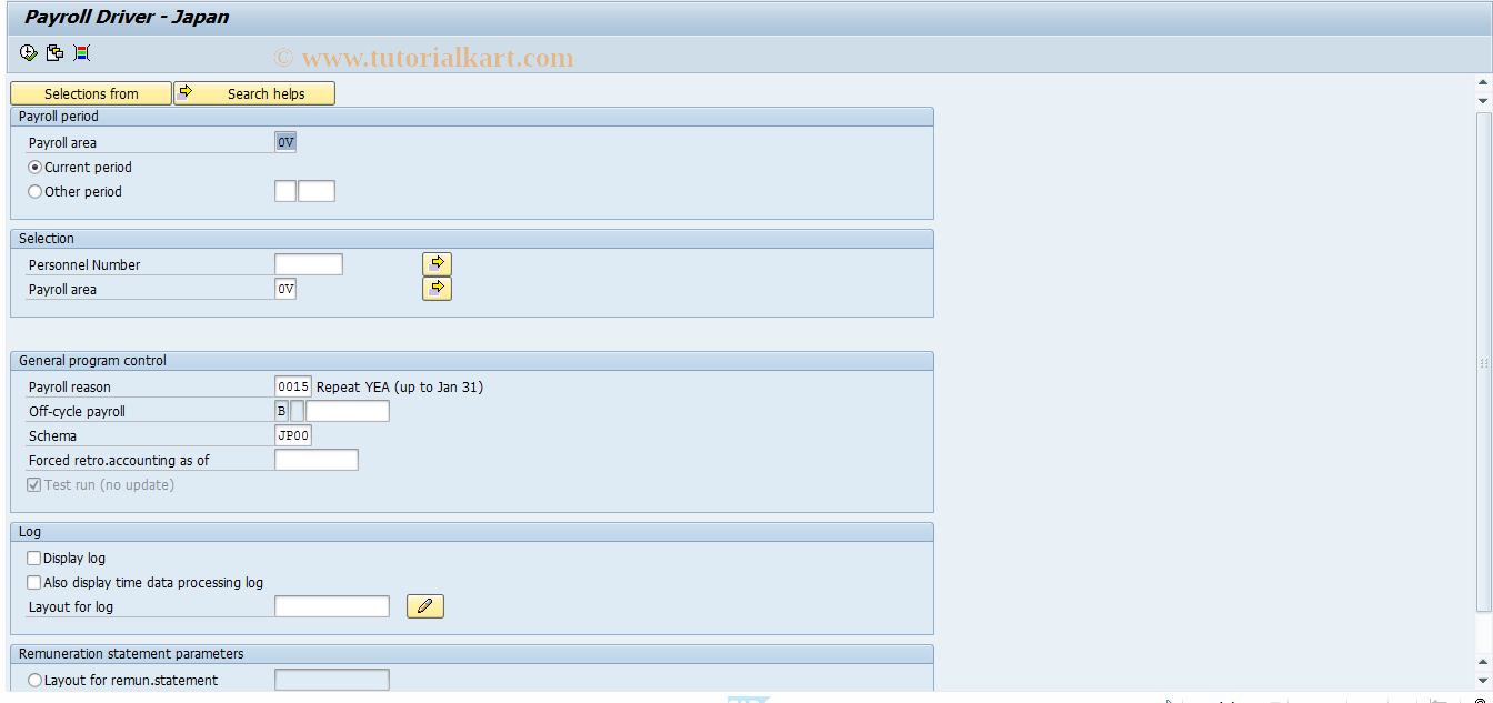 SAP TCode PC00_M22_CALC_RPYEAS - Simulate Repeat Y.E.A.