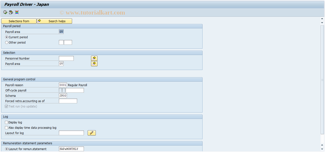 SAP TCode PC00_M22_CALC_SIMU - Simulate monthly payroll