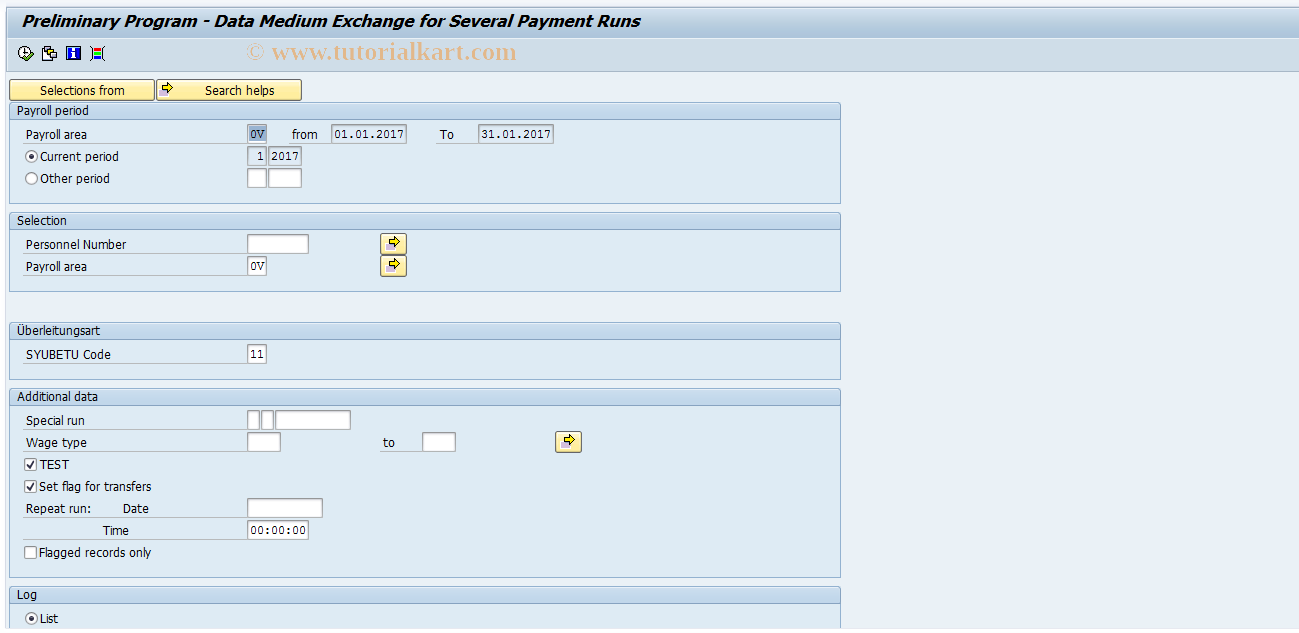 SAP TCode PC00_M22_CDTA_MNTH - Prepare DME for monthly payroll