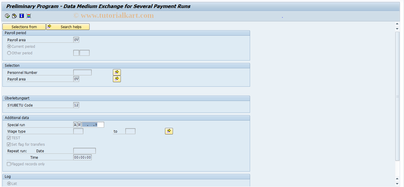 SAP TCode PC00_M22_CDTA_NPSY - Prepare DME for NP Shoyo