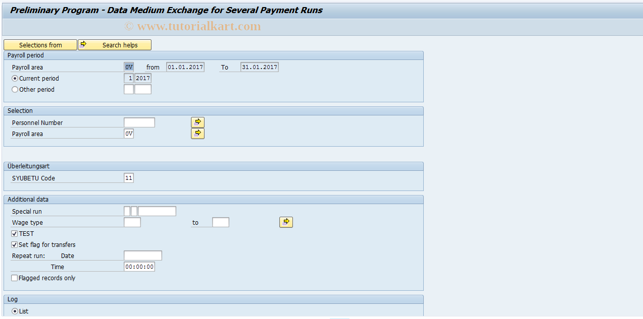 SAP TCode PC00_M22_CDTA_YEA - Prepare DME for monthly with Y.E.A.