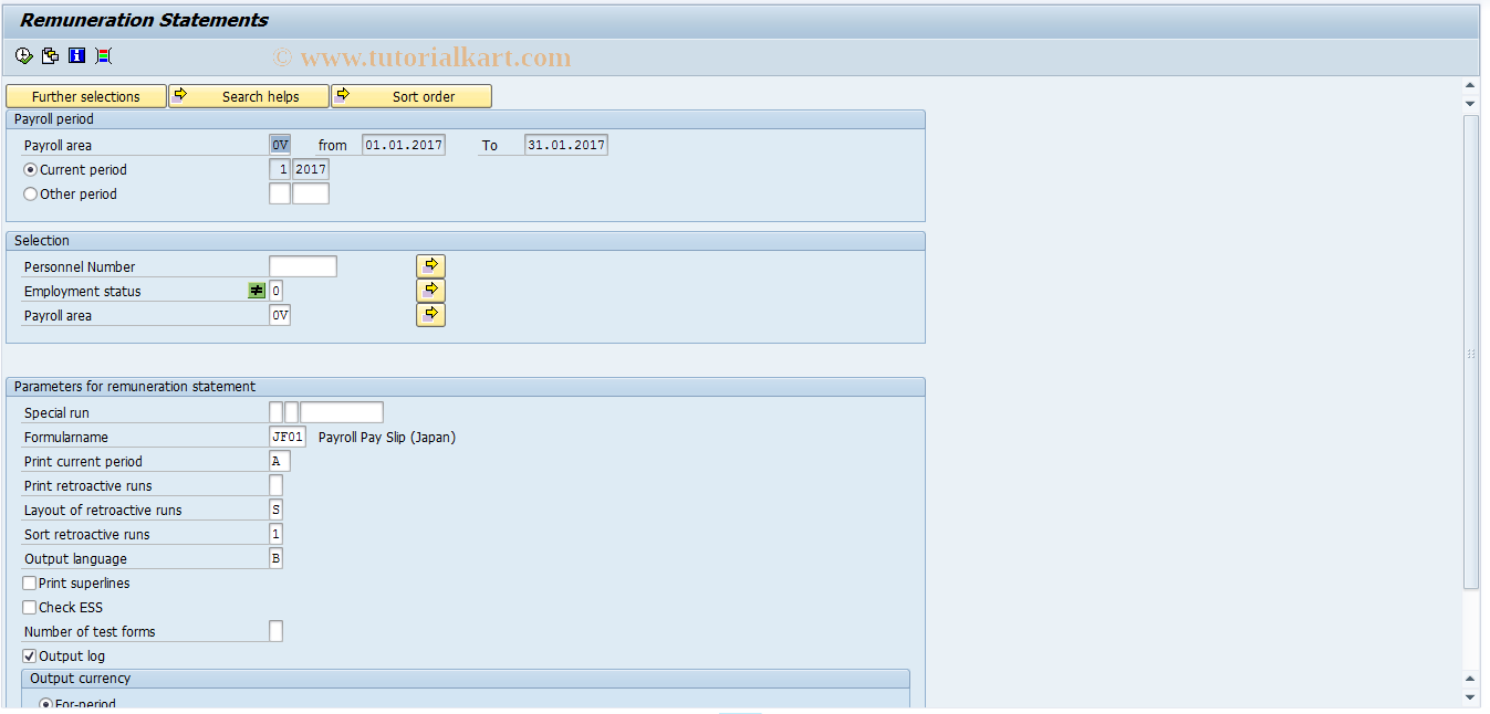 SAP TCode PC00_M22_CEDT_YEA - Remun. state. for Monthly with Y.E.A.