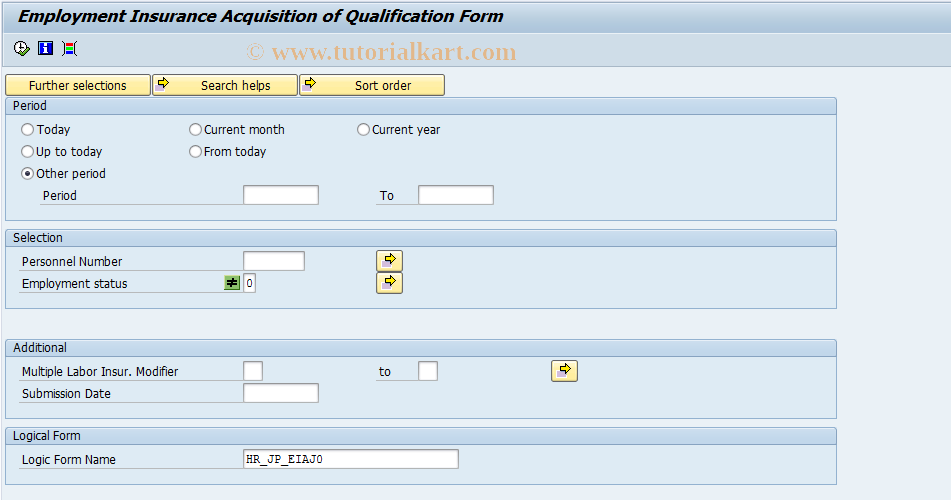 SAP TCode PC00_M22_CEIA - EI Acquisition of Qualification Form