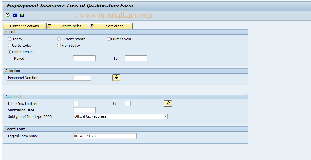 SAP TCode PC00_M22_CEIL - EI Loss of Qualification Form
