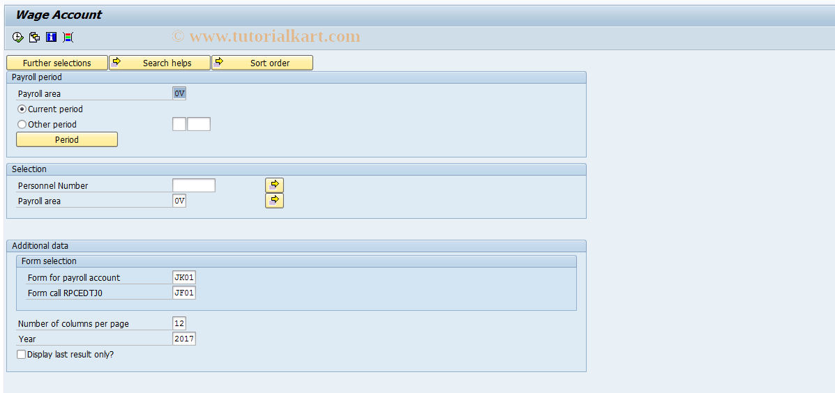 SAP TCode PC00_M22_CKTO - Payroll account