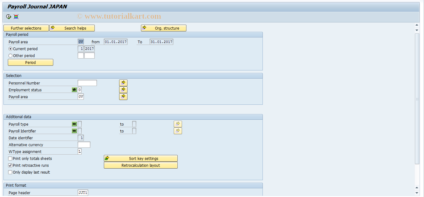 SAP TCode PC00_M22_CLJN_NPSY - Payroll journal for NP Shoyo