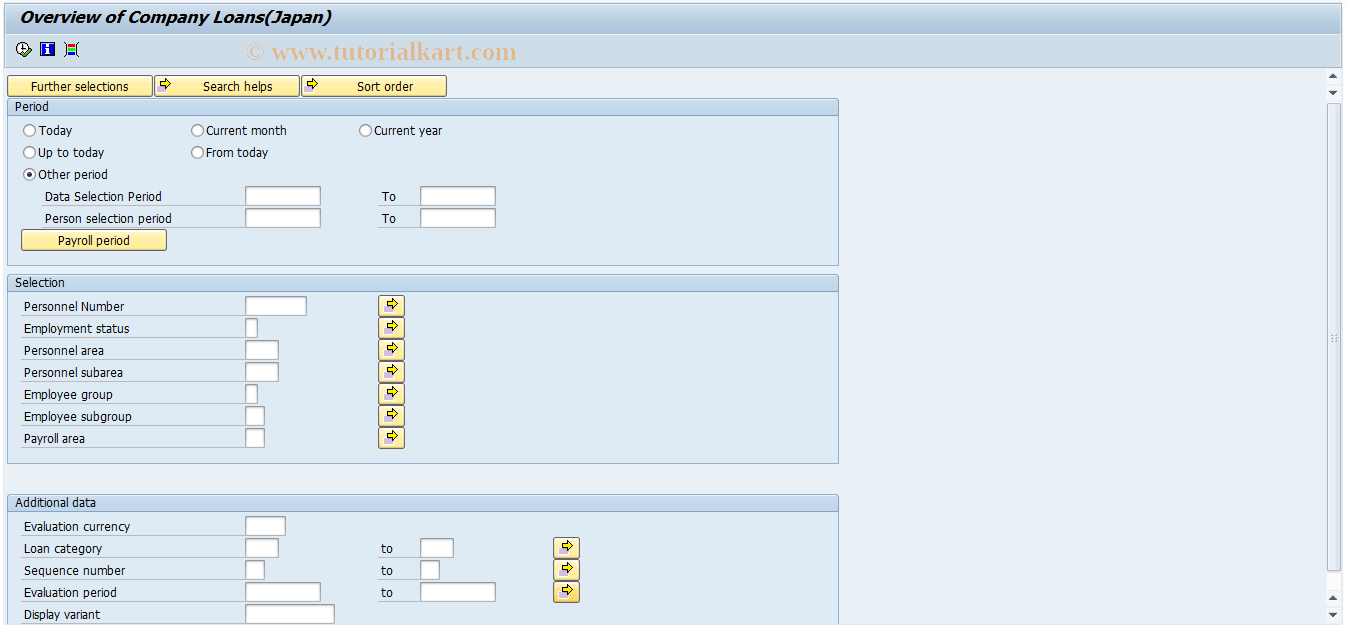 SAP TCode PC00_M22_CLOG - Overview of Company Loans(Japan)