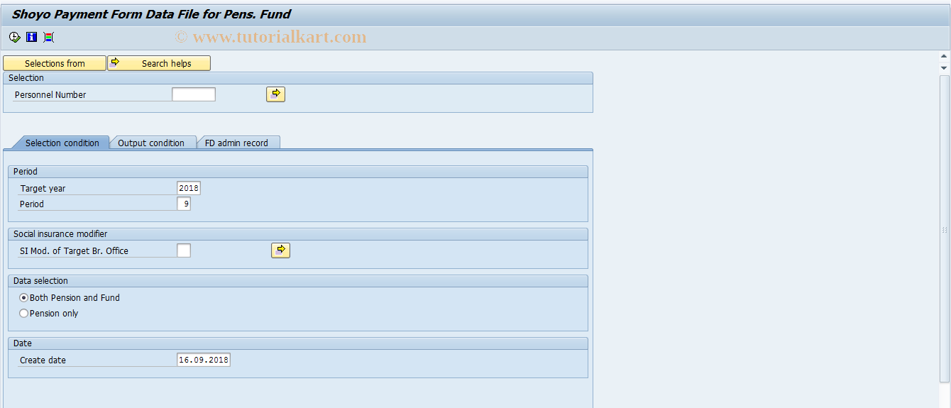 SAP TCode PC00_M22_CPFB - Shoyo payment form data file (PF)