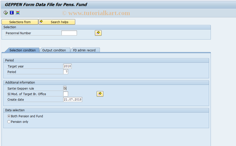 SAP TCode PC00_M22_CPFG - GEPPEN form data file (PF)