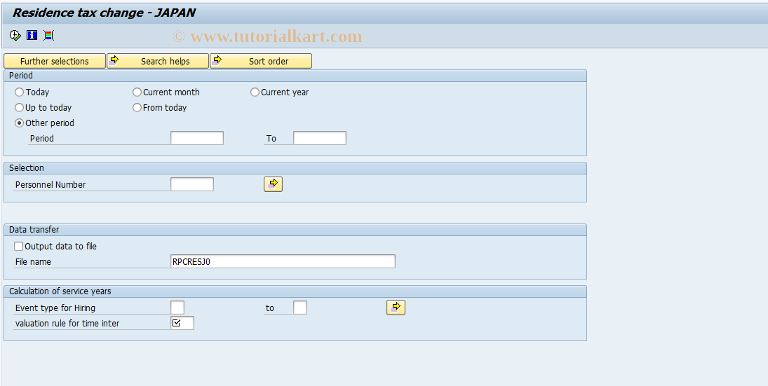 SAP TCode PC00_M22_CRES - Print Residence Tax Change