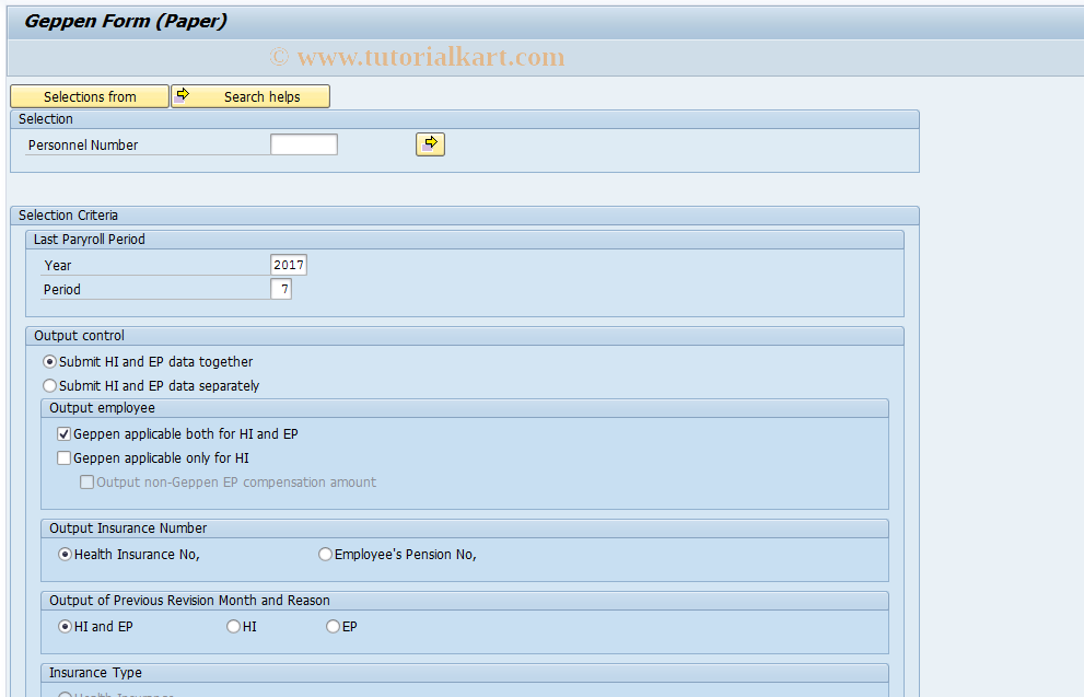 SAP TCode PC00_M22_CSIE_NT - Geppen form for August