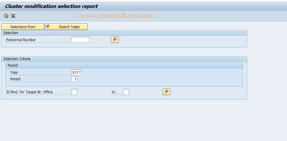 SAP TCode PC00_M22_CSIKJ0 - Start Cluster GJ modification list